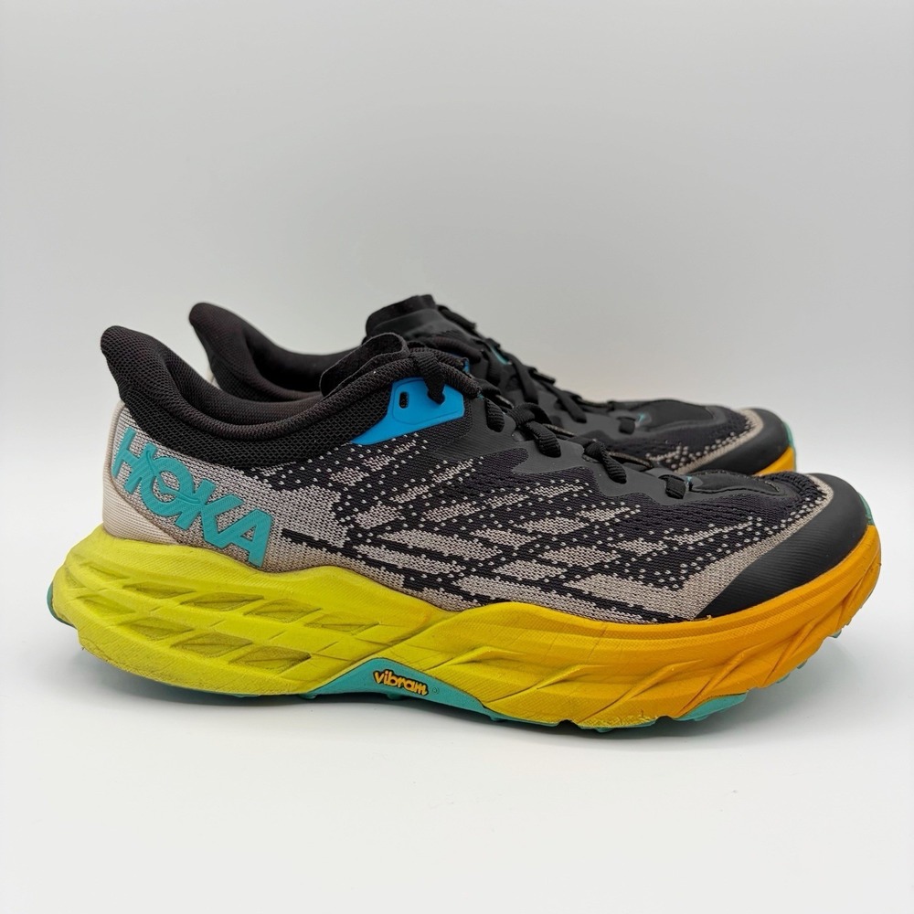 Hoka One One Women Speedgoat 5 1123158 MTLL Black Multi Running Shoes Size 7 B